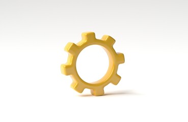 Gear wheels. cogs and gears mechanism on white background. 3D rendering, 3D illustration.