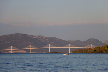 New modern bridge on Peljesac peninsula, connecting southeastern Croatian semi-exclave to the rest of the country.