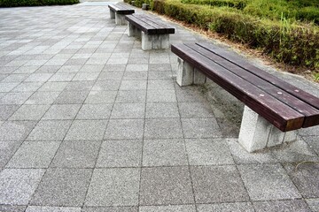 道の駅公園のベンチ