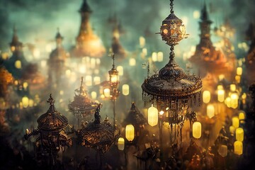 Obraz premium Magical kingdom at night