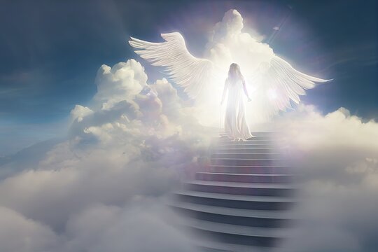 Woman going to heaven