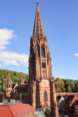 Mittelalterliches Juwel; Freiburger M&uuml;nster im Abendlicht