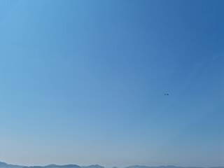 Blue clear sky without clouds.