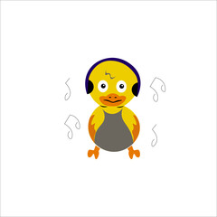 duck character illustration design, this design is suitable for children's clothing and other equipment related to children