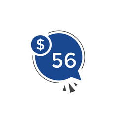 56 dollar price tag. 56$ dollar USD price symbol. price 56 Dollar sale banner in USD. Business or shopping promotion marketing concept
