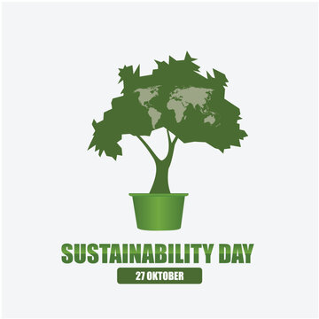 Vector Illustration of Sustainability Day. Simple and elegant design