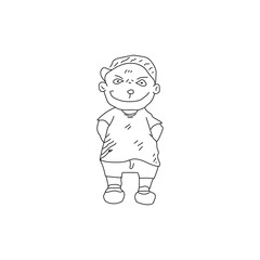 Cute human character illustration design, this design is made with a unique and elegant line theme, this design is suitable for use in various media such as clothes, cellphone cases and others