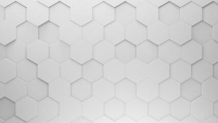Background or wallpaper with white hexagons