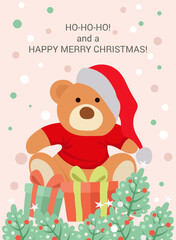 Christmas Teddy Vector Icon