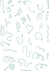 vector hand drawn set of arrows on a white background. isolated illustration