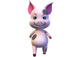 pig cartoon 3D cute pose
