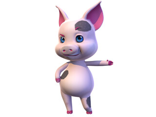 pig cartoon 3D cute pose