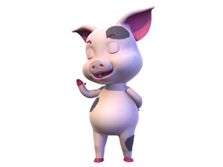 pig cartoon 3D cute pose