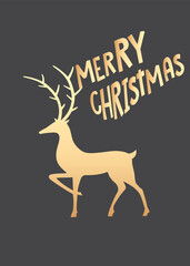 christmas card with deer