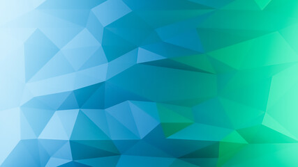 Low poly polygonal background with color gradient blue and green