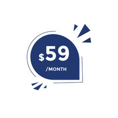 59 dollar price tag. 59$ dollar USD price symbol. price 59 Dollar sale banner in USD. Business or shopping promotion marketing concept
