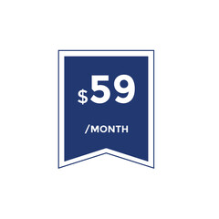 59 dollar price tag. 59$ dollar USD price symbol. price 59 Dollar sale banner in USD. Business or shopping promotion marketing concept
