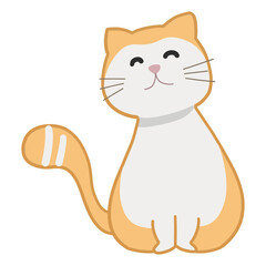 Cute domestic cat sitting and enjoying