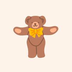 Obraz premium Cute hugging Teddy Bear. Bear hug. Funny character. Valentines day, love, romance, toy, gift concept. Cartoon style. Hand drawn colorful Vector illustration. Greeting card, print, design template