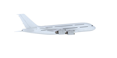 Fototapeta premium Seitenansicht auf ein Flugzeugmodell eines Passagierflugzeugs