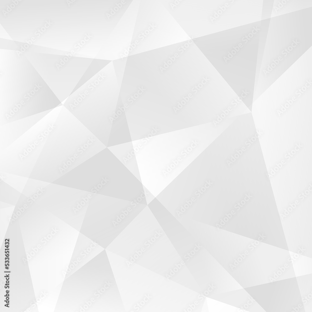 Aufkleber Abstract white geometric background. Modern minimalist design. Vector illustration with triangles and lines. Monochrome light 3d futuristic design with polygonal diamond shapes in white gradient.