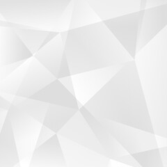 Abstract white geometric background. Modern minimalist design. Vector illustration with triangles and lines. Monochrome light 3d futuristic design with polygonal diamond shapes in white gradient.