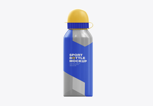Metallic Sport Bottle Mockup