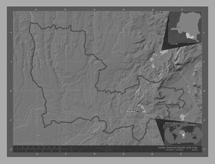 Lualaba, Democratic Republic of the Congo. Bilevel. Labelled points of cities
