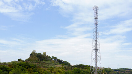 Mobile phone tower in the forest