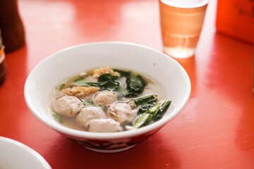 Bakso or baso is an Indonesian meatball, Its texture is similar to the Chinese beef ball, fish ball, or pork ball.
