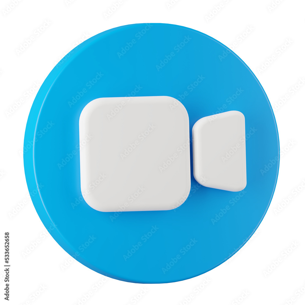 Poster 3d render of video call button icon.
