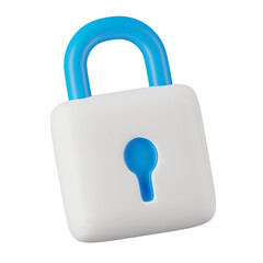 3d render of padlock icon.