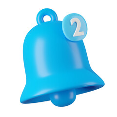 3d icon render of notification bell.