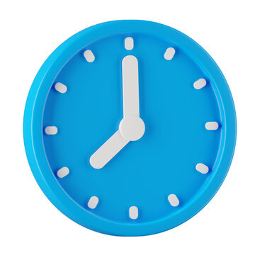 3d icon render of blue clock.
