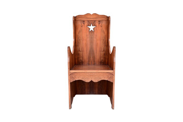 Old Wooden chair isolated on white background