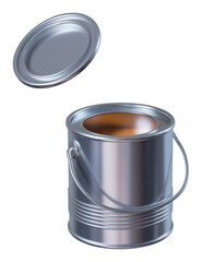 Paint can. 3d illustration of a work tool.