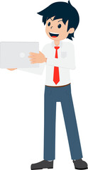 Salary Man Business Isolated Person People Cartoon Character Flat illustration Png #57