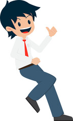 Salary Man Business Isolated Person People Cartoon Character Flat illustration Png #60