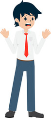 Fototapeta premium Salary Man Business Isolated Person People Cartoon Character Flat illustration Png #63