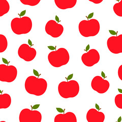 Seamless pattern red apple vector illustration