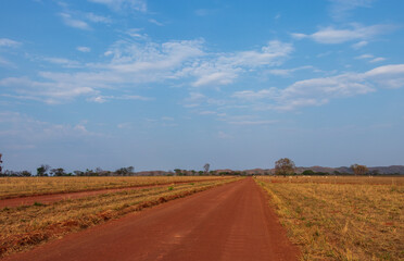 Fototapeta na wymiar dirt road in rural area