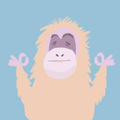 Vector Illustration Of A Monkey Practicing Yoga - 533656831