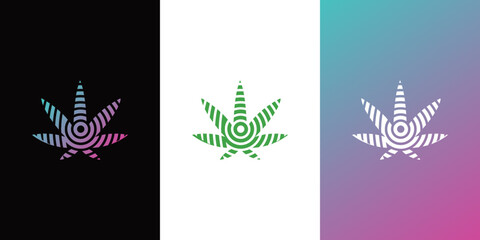 Cannabis marijuana leaf logo vector