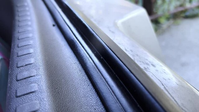 Lubrication of the rubber seal in the car with a special grease from squeaking and freezing.