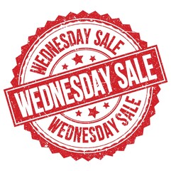 WEDNESDAY SALE text on red round stamp sign