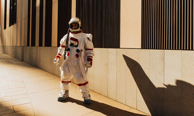 spaceman in a futuristic station