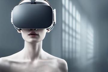 Frau mit VR-Brile - AI Digital - Illustration