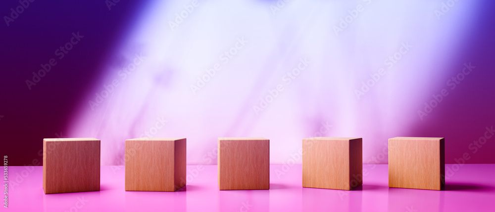 Poster square blocks and cubes - geometric shapes - 3d render