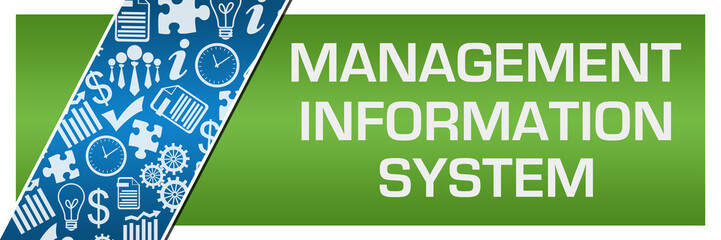 Management Information System Blue Green Business Symbols Texture Horizontal  - obrazy, fototapety, plakaty