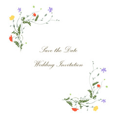 Invitation or greeting card design decorated with flowers frame